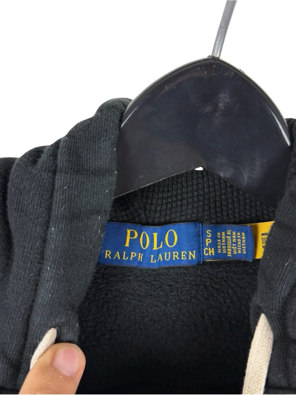 Mens Polo Ralph Lauren Small Pony Full Zip Black Heavyweight Hoodie Size S